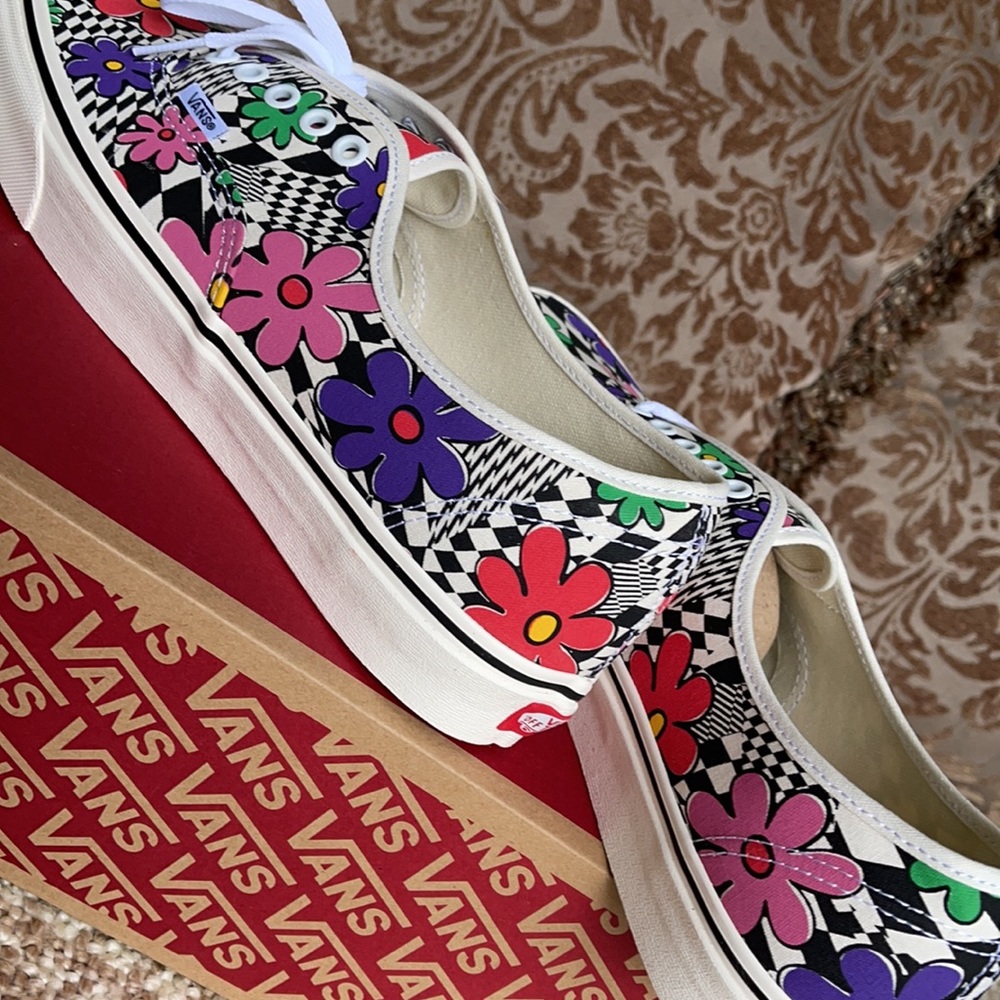 Vans Authentic Printed Floral Check/Marshmallow Mn - Picture 15 of 16